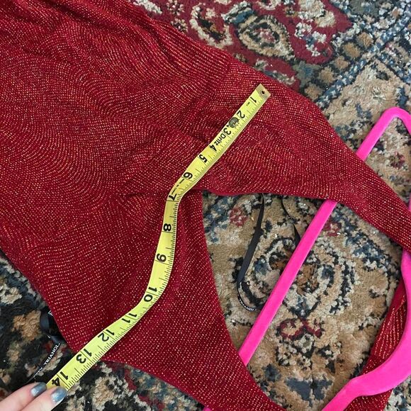 Vintage 90s Deadstock City Triangles Halter NWT Sparkle Maxi Dress - Picture 6 of 7